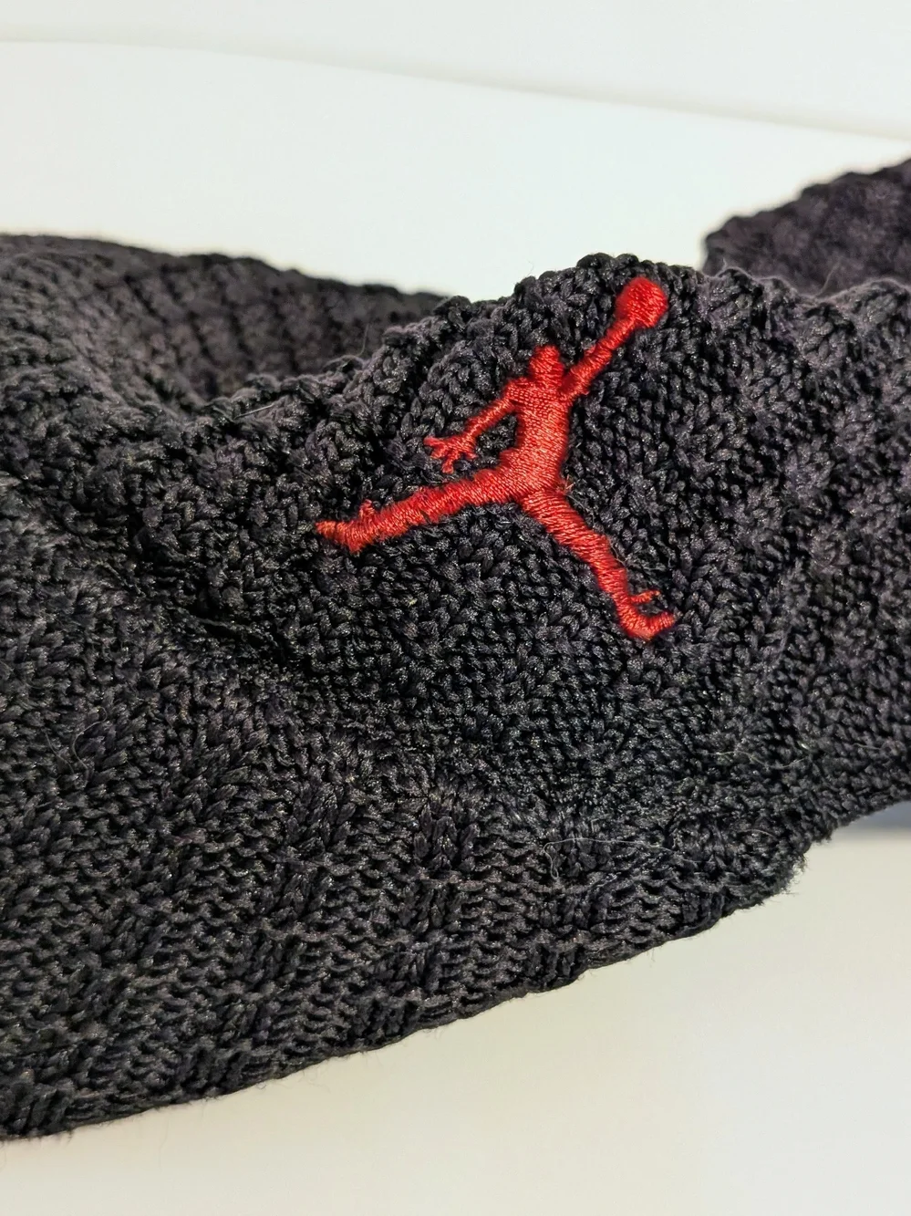 Nike Black Knit Visor Cap with Red Logo
